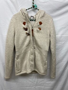 Bench Cream Hooded Zip Sweater with Toggle Accents